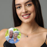 Thumbnail for Drop Photo Personalised Necklace  - Rose Gold Necklace - Custom Necklace Necklace Brother & Sisters