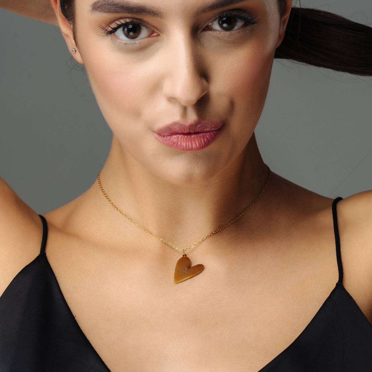 Gold Necklace for a Woman - Romantic Initial Necklace - Woman Necklace - Letter Necklace - Heart Necklace Necklace Brother & Sisters