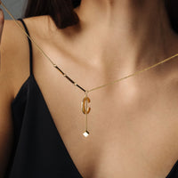 Thumbnail for Gold Necklace for a woman - Simple Initial Necklace - Woman Necklace - Letter Necklace Necklace Brother & Sisters