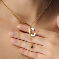 Thumbnail for Gold Necklace for a woman - Simple Initial Necklace - Woman Necklace - Letter Necklace Necklace Brother & Sisters