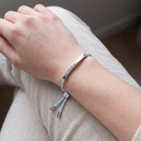 Thumbnail for Stainless steel bracelet — worn, real size, silver | SKU: leciel-wg