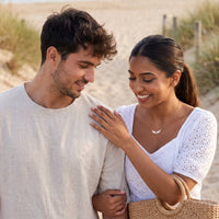 Thumbnail for The gold necklace worn on a summer day | SKU: 42002-gold