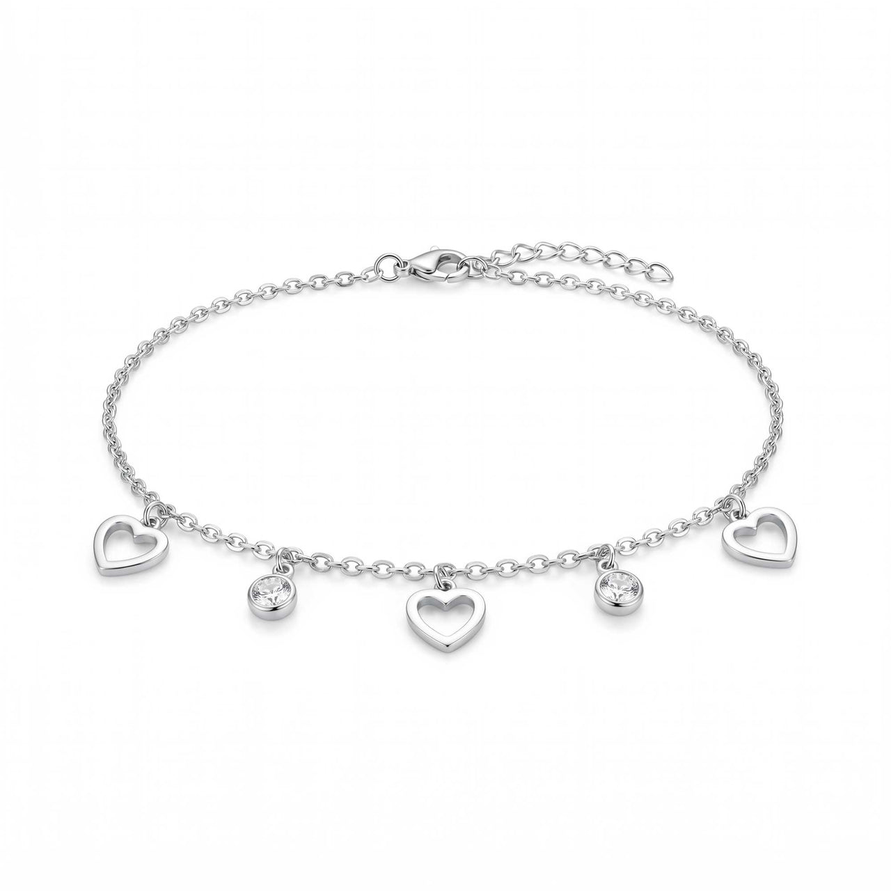 Heart & Crystal Anklet