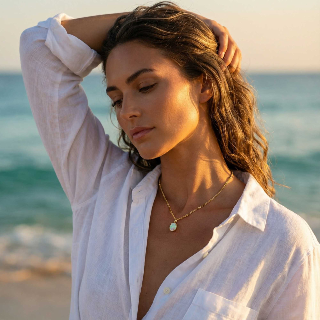 Opal Pendant Necklace