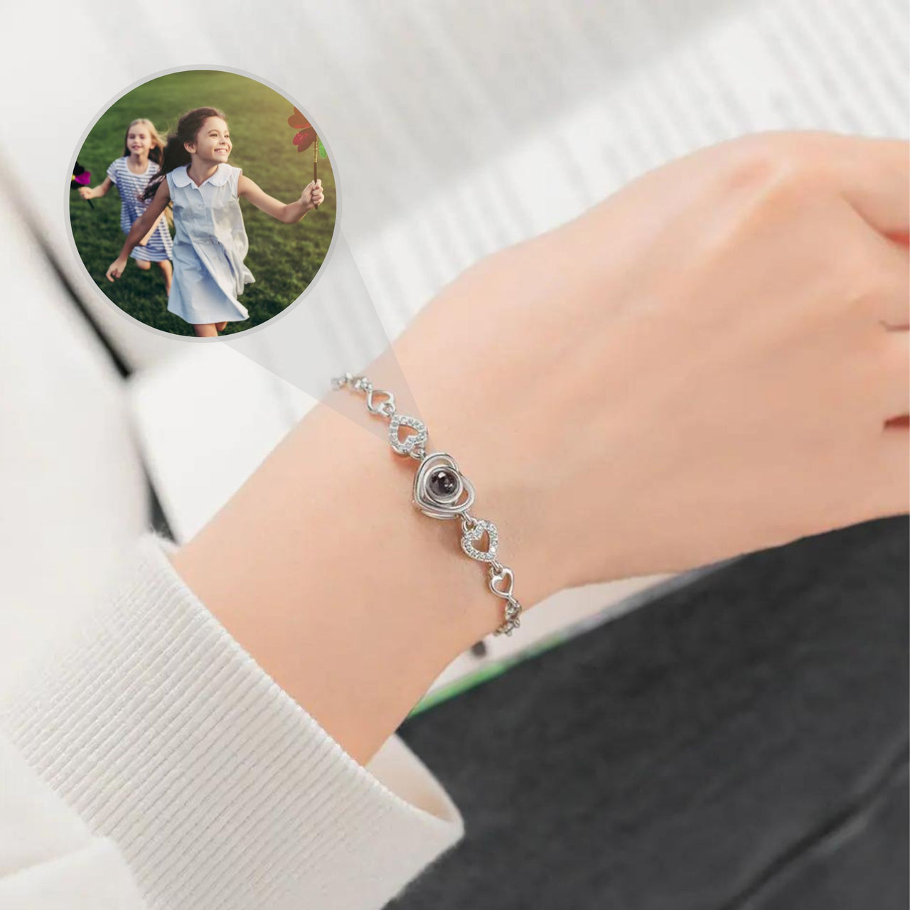 Hearts Photo Bracelet