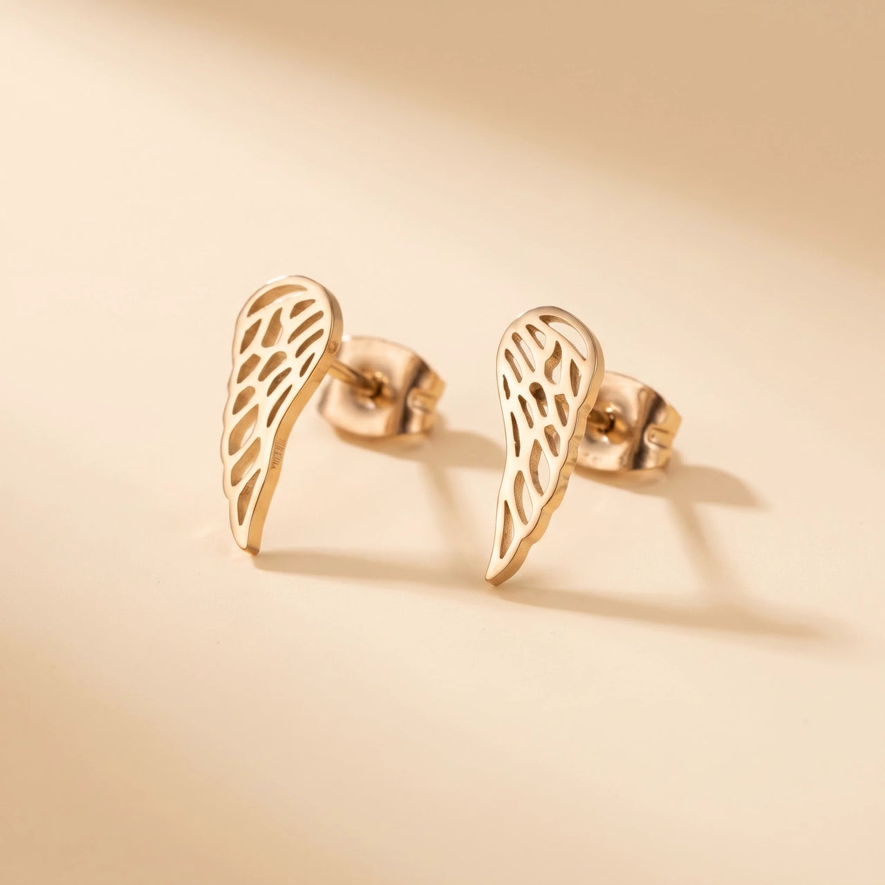 Angel Wing Stud Earrings, gold | SKU: 42008-gold
