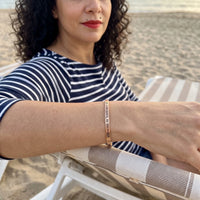 Thumbnail for Affirmation bracelet — worn on a relaxed day, rose gold | SKU: bgby-rg