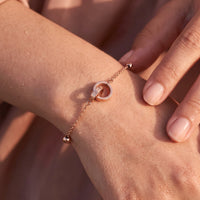 Thumbnail for Interlocking circle bracelet — close-up of the details, rose gold | SKU: 25535339-rose-gold