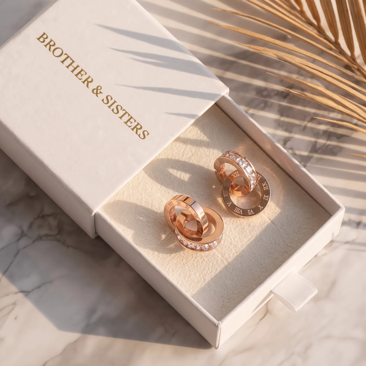 Small hoop earrings — in the gift box, rose gold | SKU: 11137578-rose-gold
