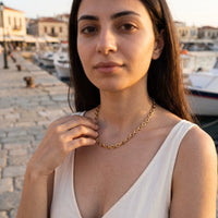 Thumbnail for Chunky gold necklace — worn, everyday gesture, gold | SKU: lachaine