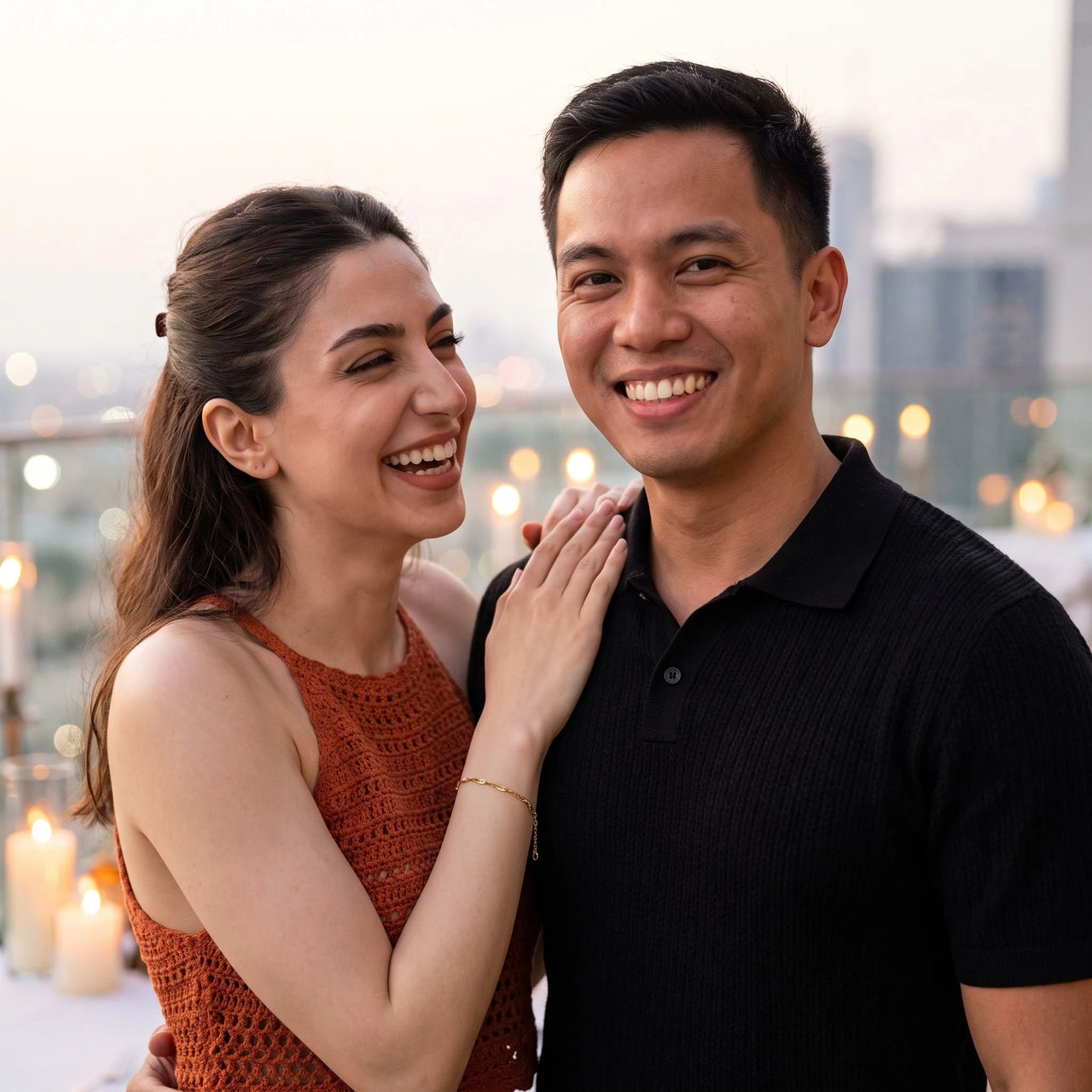 Dainty gold bracelet — worn by a couple, gold | SKU: lafinesse