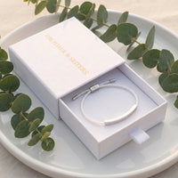 Thumbnail for White string bracelet — in the gift box, silver | SKU: laperle-wg