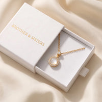 Thumbnail for Moonstone necklace — in the gift box, gold | SKU: lelunaire