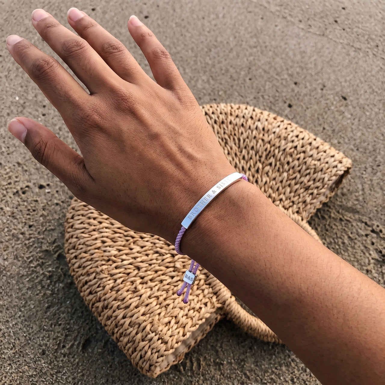 String bracelet — worn, real size, silver | SKU: lemauve-wg