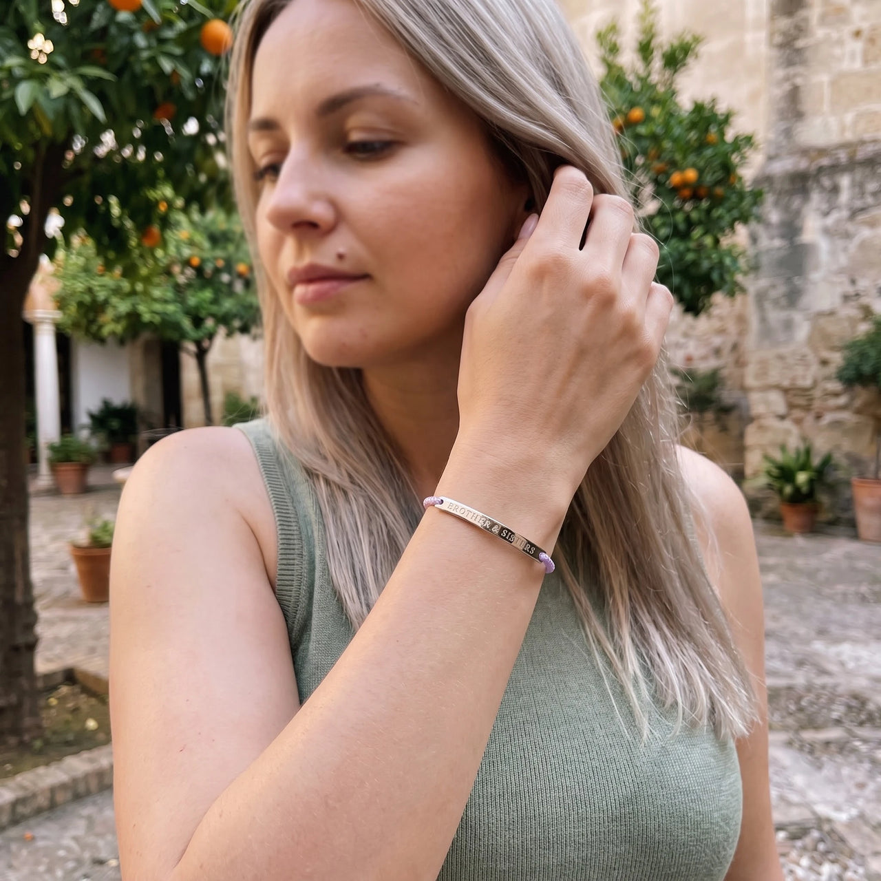 Braided bracelet — worn, everyday gesture, silver | SKU: lemauve-wg