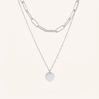 Thumbnail for Layered necklace — product photo on a white background, silver | SKU: le-tendance-wg