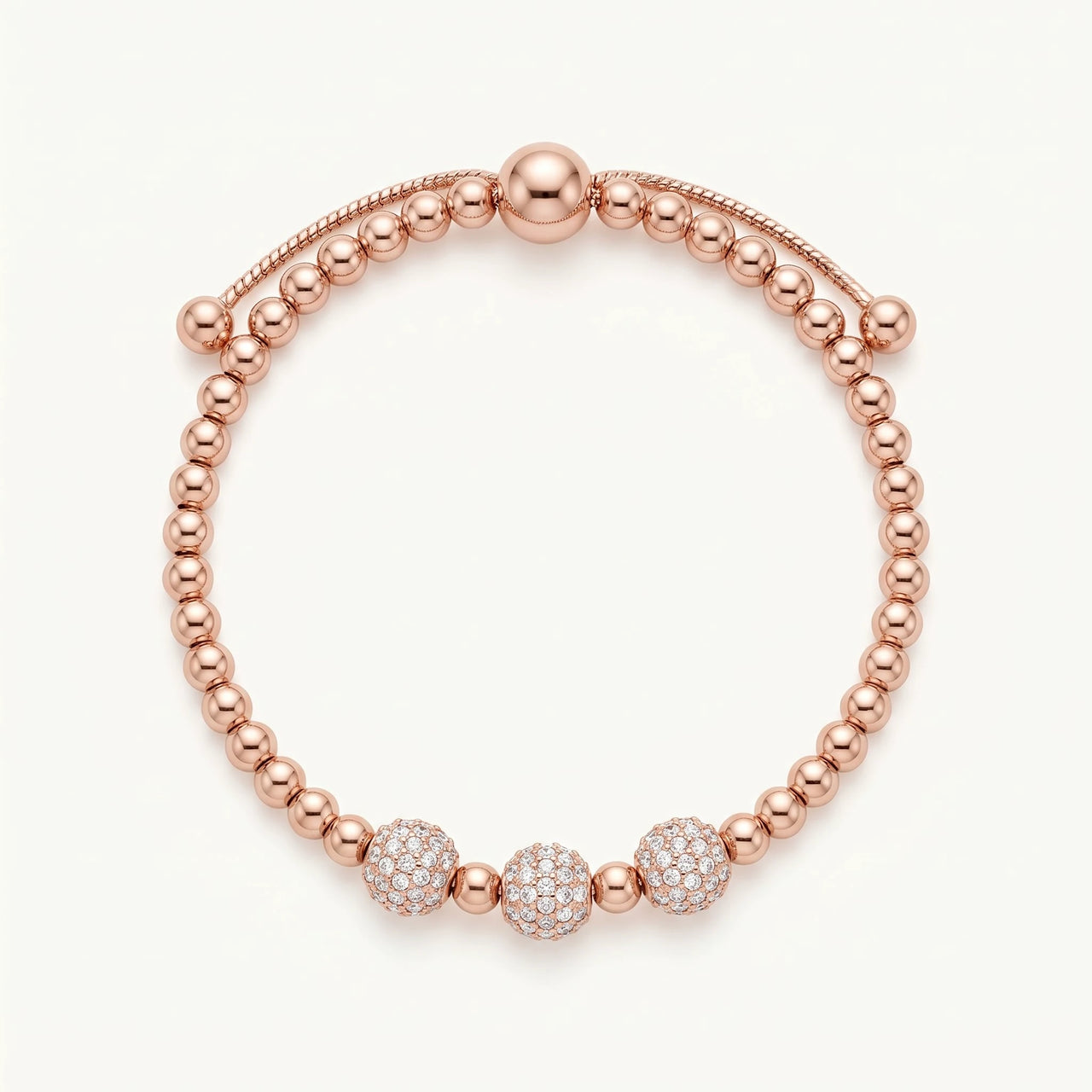 Beaded bracelet — product photo on a white background, rose gold | SKU: 25535342-rose-gold
