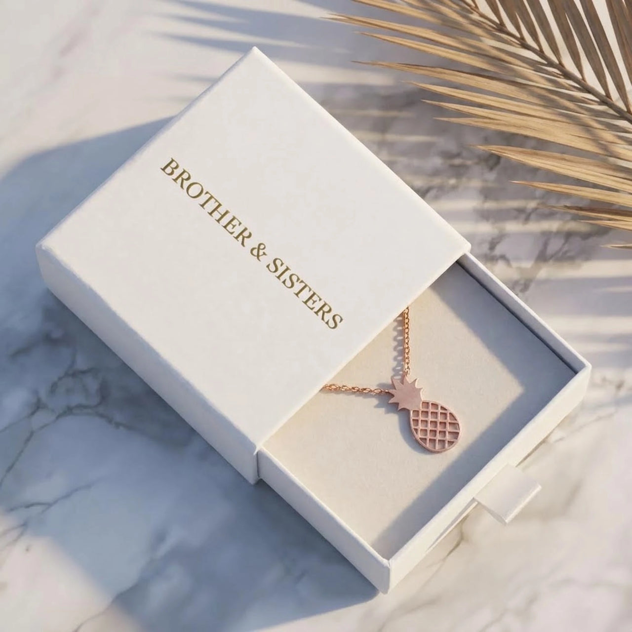 Pineapple necklace — in the gift box, rose gold | SKU: 8050907-rose-gold