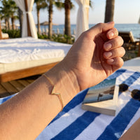 Thumbnail for Minimalist bracelet — worn, real size, gold | SKU: 9443177-gold