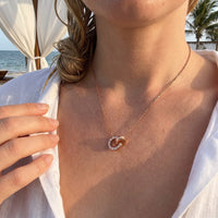 Thumbnail for Eternity necklace — worn, real size, rose gold | SKU: 25535378-rose-gold