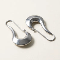 Thumbnail for Sculpted Crescent Drops in Silver, product photo | SKU: 41008-silver