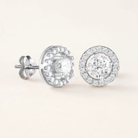 Thumbnail for Circle stud earrings — product photo on a white background, silver | SKU: 19991927