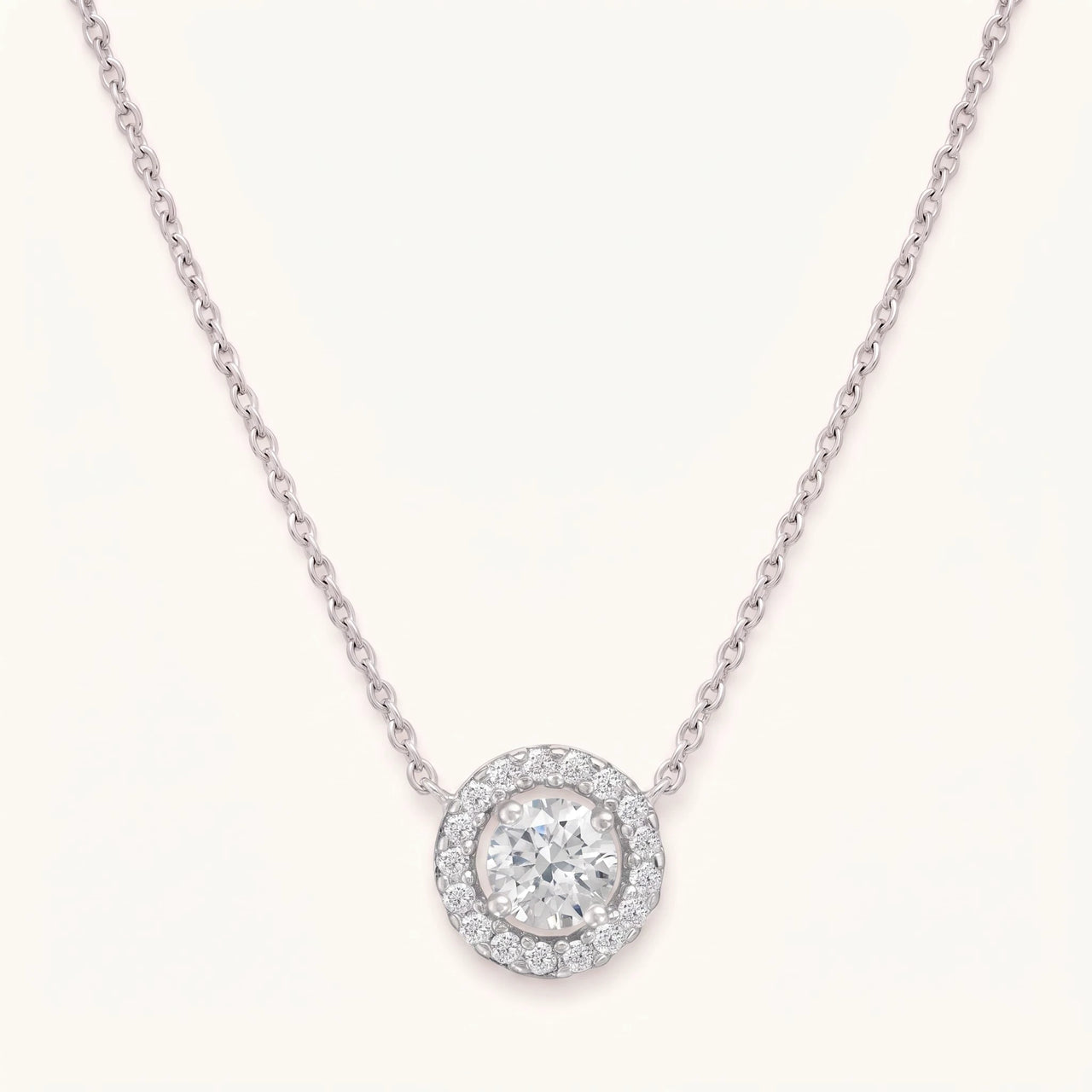 Circle pendant necklace — product photo on a white background, silver | SKU: 33136351