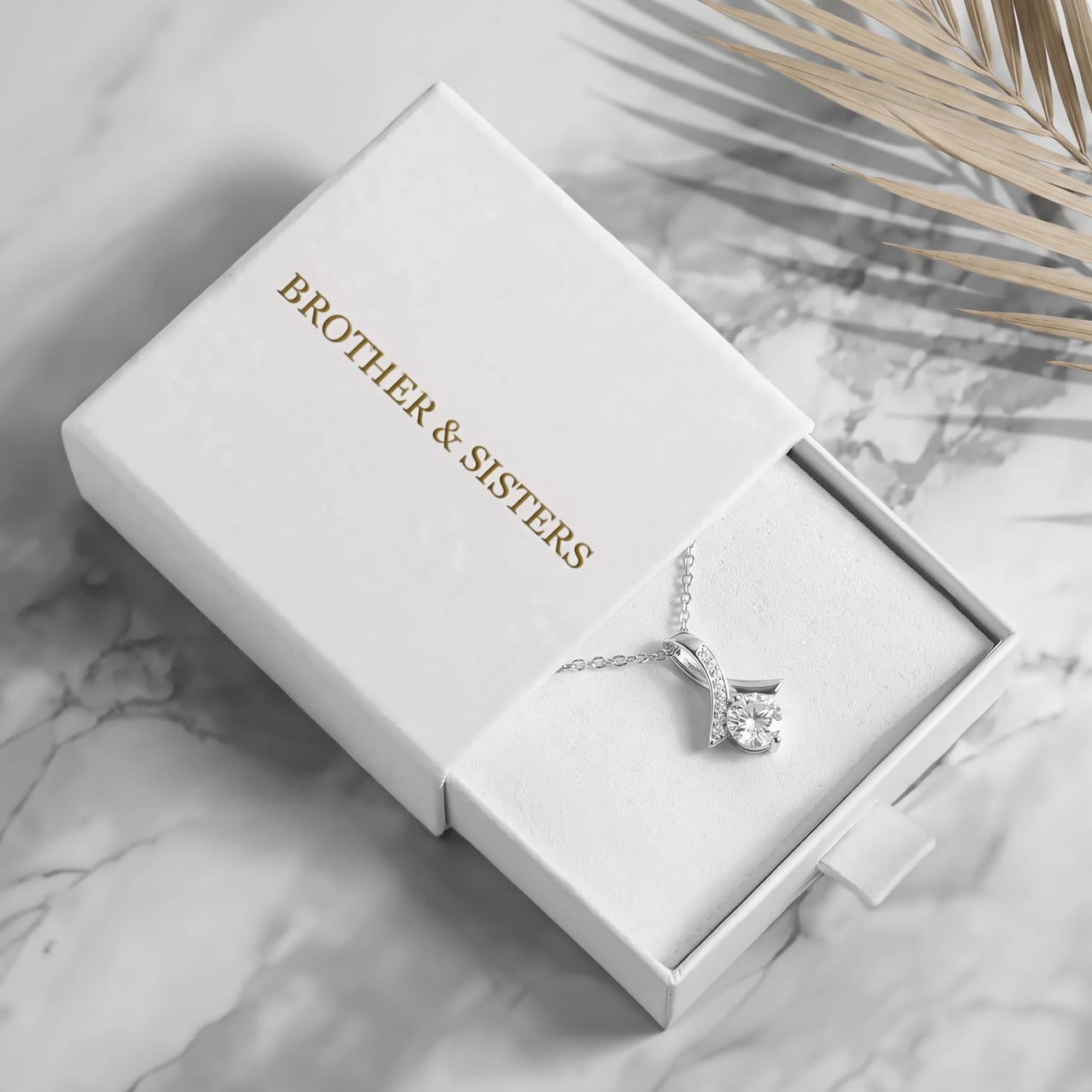 Ribbon necklace — in the gift box, silver | SKU: 6309048