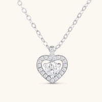Thumbnail for Heart necklace — product photo on a white background, silver | SKU: 505744