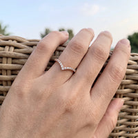 Thumbnail for Chevron ring — worn, real size, rose gold | SKU: 10645547-4.5-rose-gold