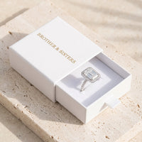 Thumbnail for Silver Rectangle Ring, silver ring — gift box | SKU: 1969566-4.5-silver