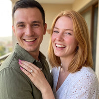Thumbnail for Rose gold engagement ring — worn by a couple, rose gold | SKU: 346060-4.5-rose-gold