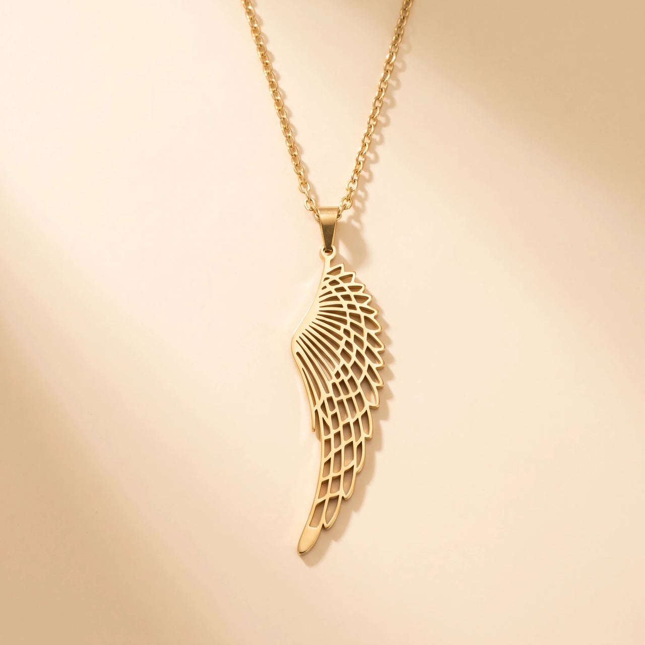 Single Wing Pendant Necklace, gold | SKU: 42003-gold