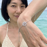 Thumbnail for Tree of life bracelet — worn in the water, waterproof, silver | SKU: 18963309-white-gold