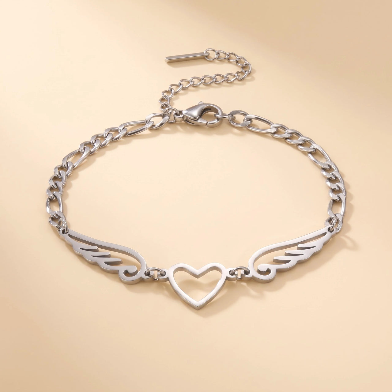 Winged Heart Bracelet, silver | SKU: 42007-silver