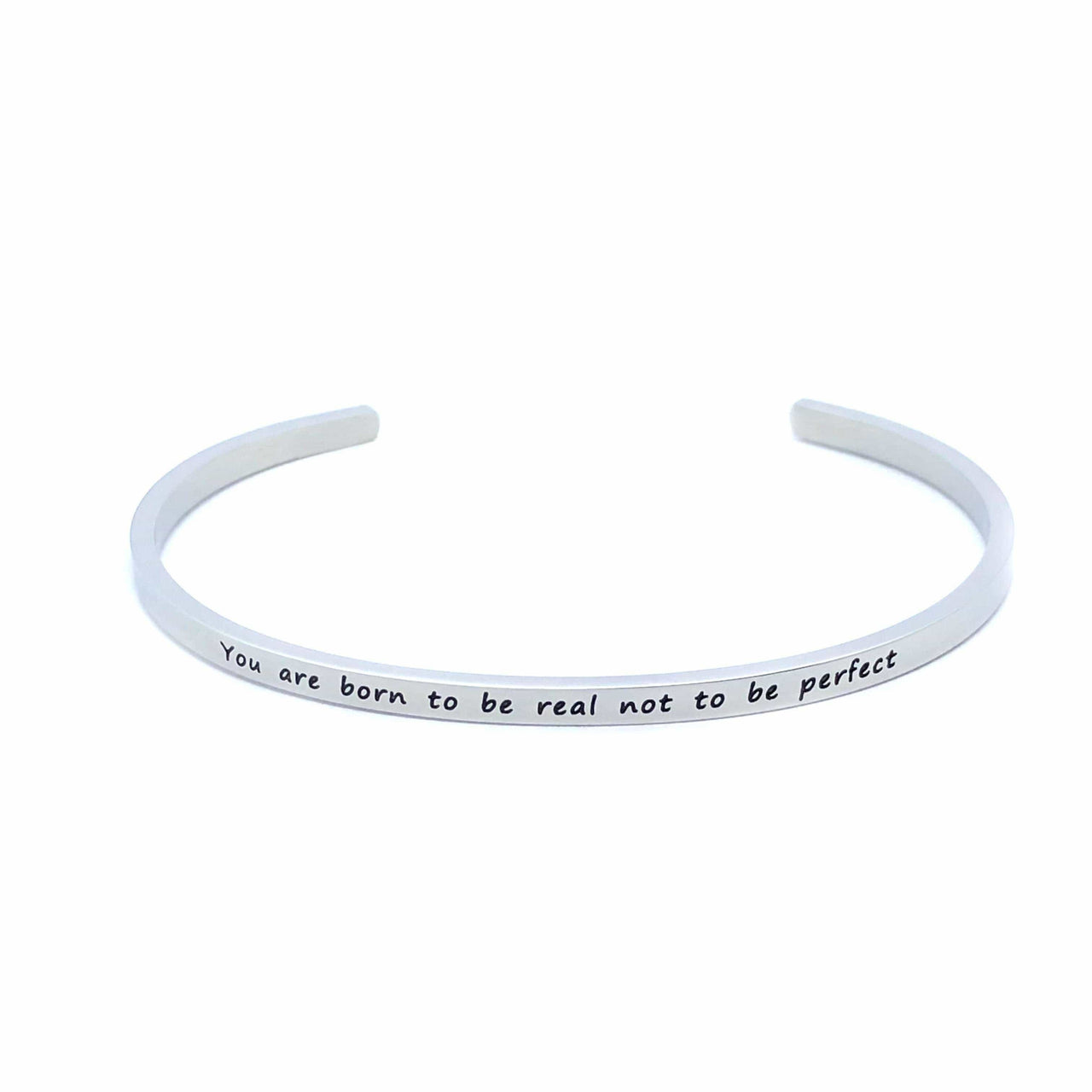 You are born to be real not to be perfect Bracelet 18k White Gold Brother & Sisters